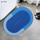 Homestic Pack of 4 Floor Mat|Super Absorbent,Quick Dry|Anti Slip Mat for Bathroom Floor|Durable,Odor Free & Easy to Clean Bathroom Mat|No Shedding,Dirt Resistant|HY-02|40 x 60 cm,Blue